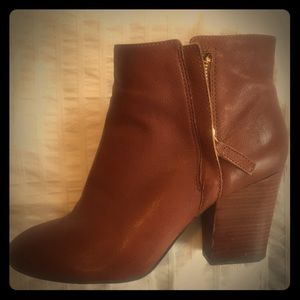 Tan Heeled Ankle Boots from Nine West, Barley Worn